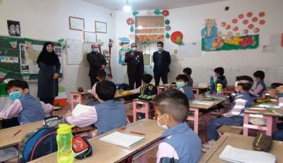 بازدید سرزده فرماندار انار از مدارس به منظور رعایت پروتکل های بهداشتی