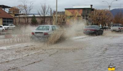 وضعیت خیابان های زرند پس از باران