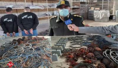 دستگیری دونفر مالخر و کشف یک و نیم تن سیم برق سرقتی در شهرستان انار
