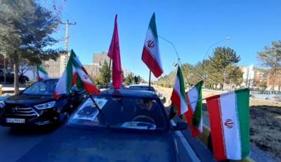راهپیمایی خودرویی و موتوری ۲۲ بهمن‌ماه در شهرستان ماهان برگزار شد