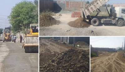 اجرای عملیات اصلاح زیرسازی و روسازی خیابان های کهنوج توسط شهرداری