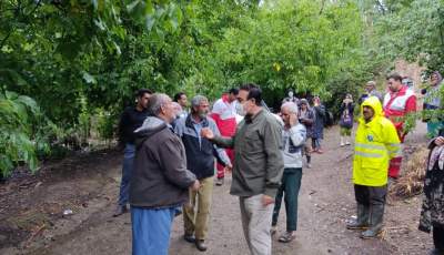 تخلیه شدن روستای کمسرخ راین  به دلیل خطر سیل  