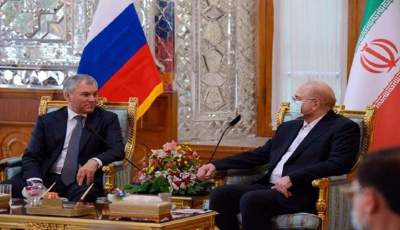 استقبال قالیباف از رئیس دومای دولتی مجلس فدرال فدراسیون روسیه